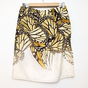 Boss Hugo Boss Women's Silk Monarch Butterfly Print Skirt Size 4 Rare Designer